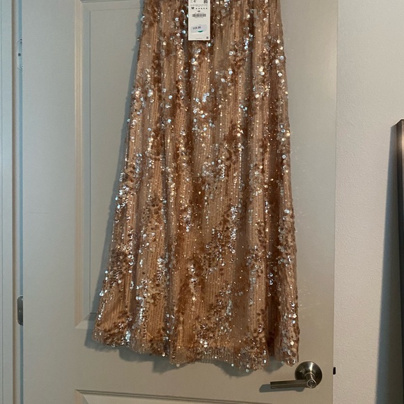 ZARA LONG SEQUIN SKIRT - Picture 5 of 7